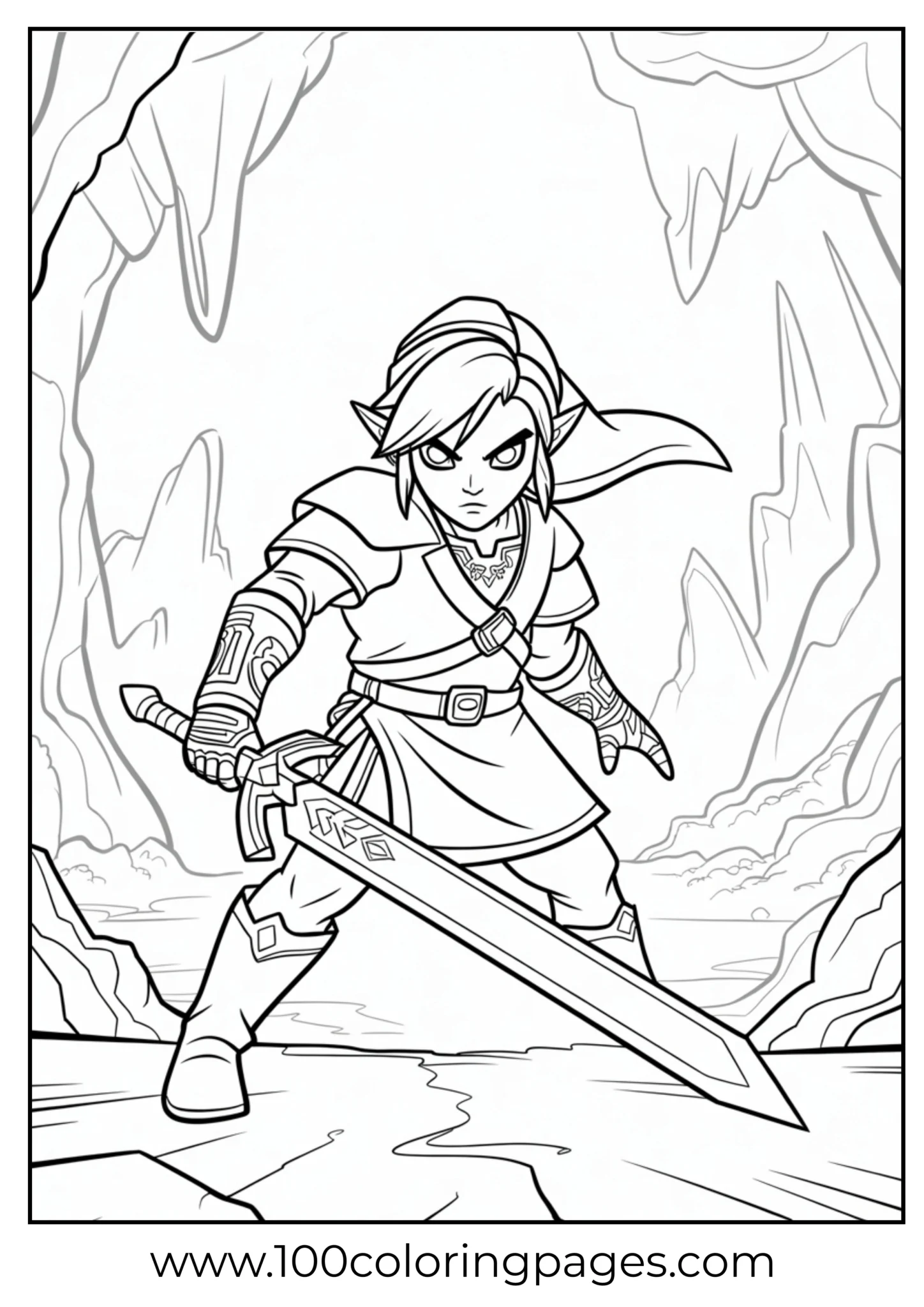 Dark Link shadow coloring page