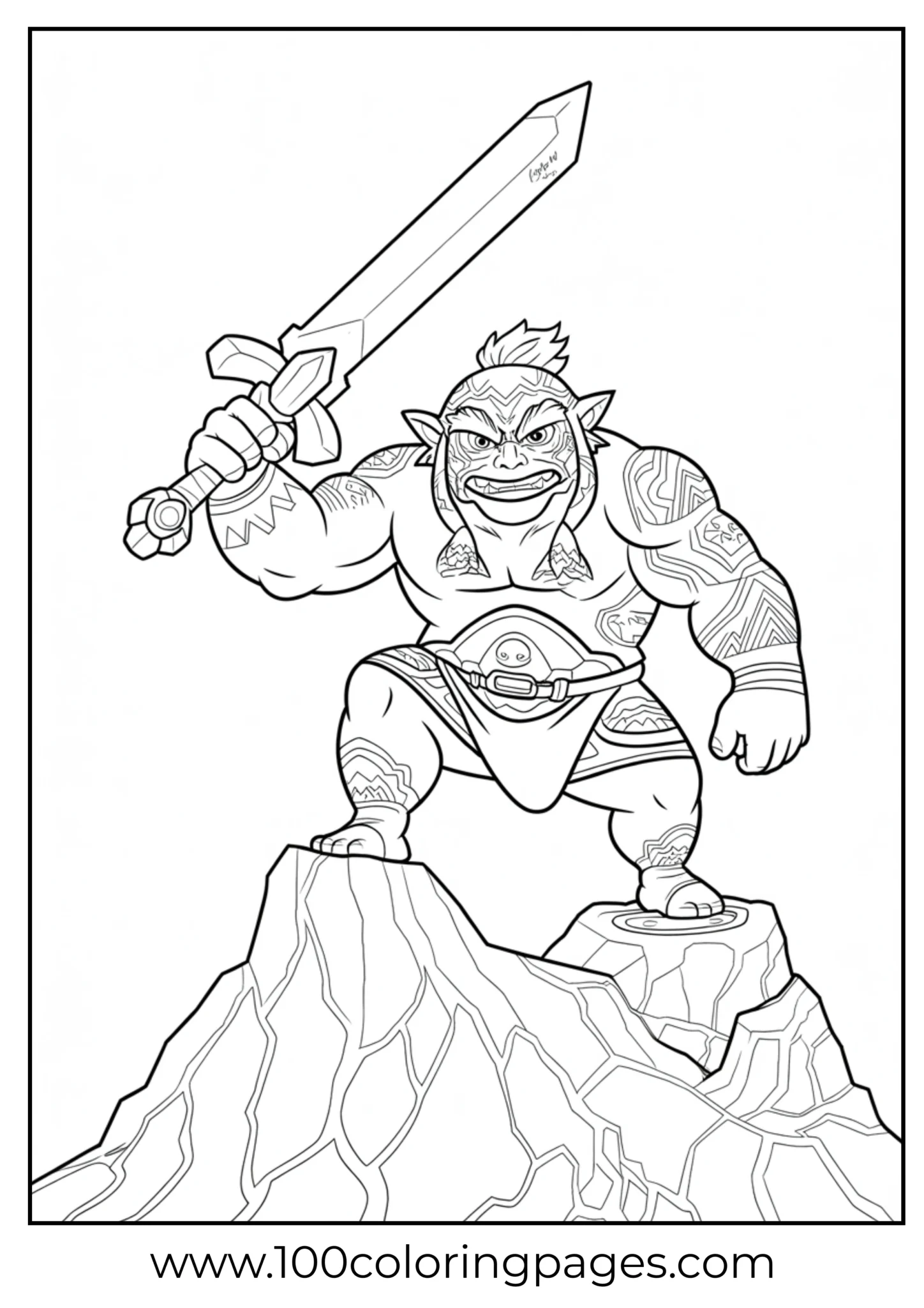 Daruk Goron warrior coloring page