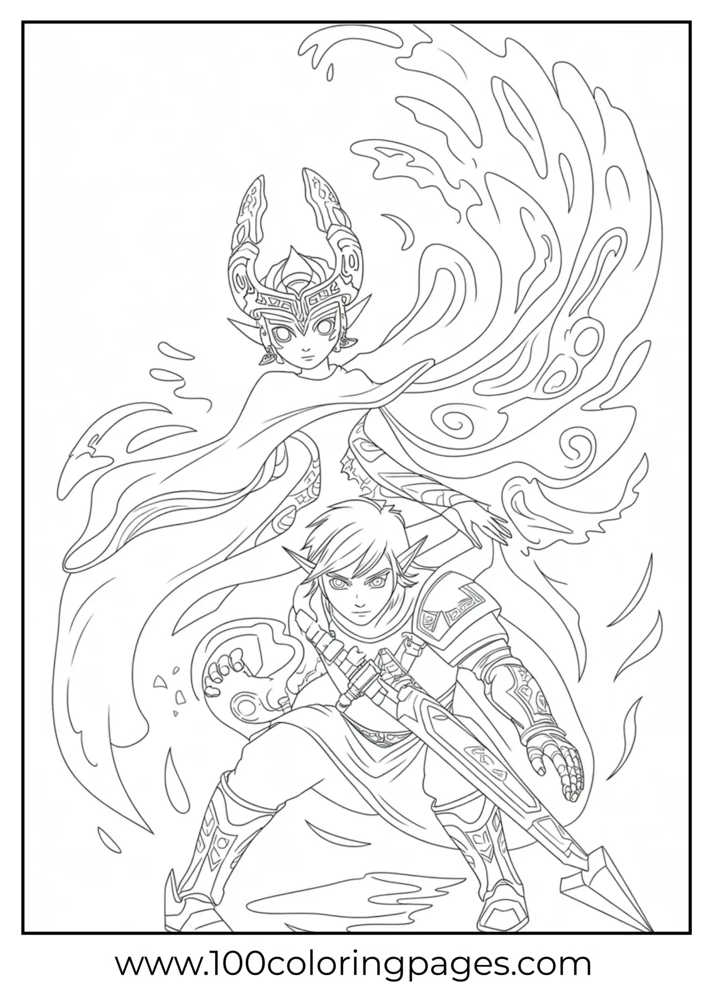 Midna shadow sprite coloring page