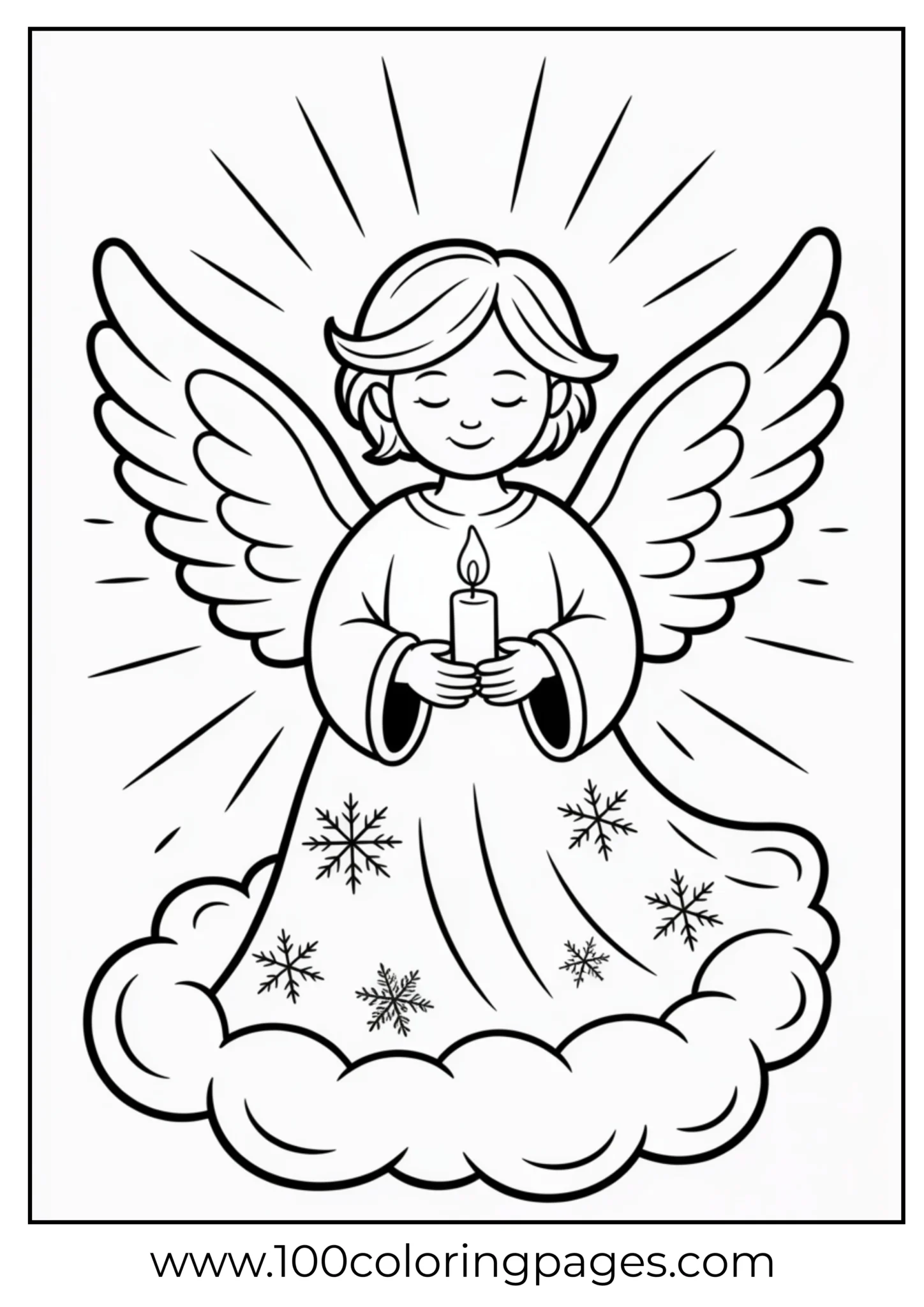 An angel holding candle on Christmas