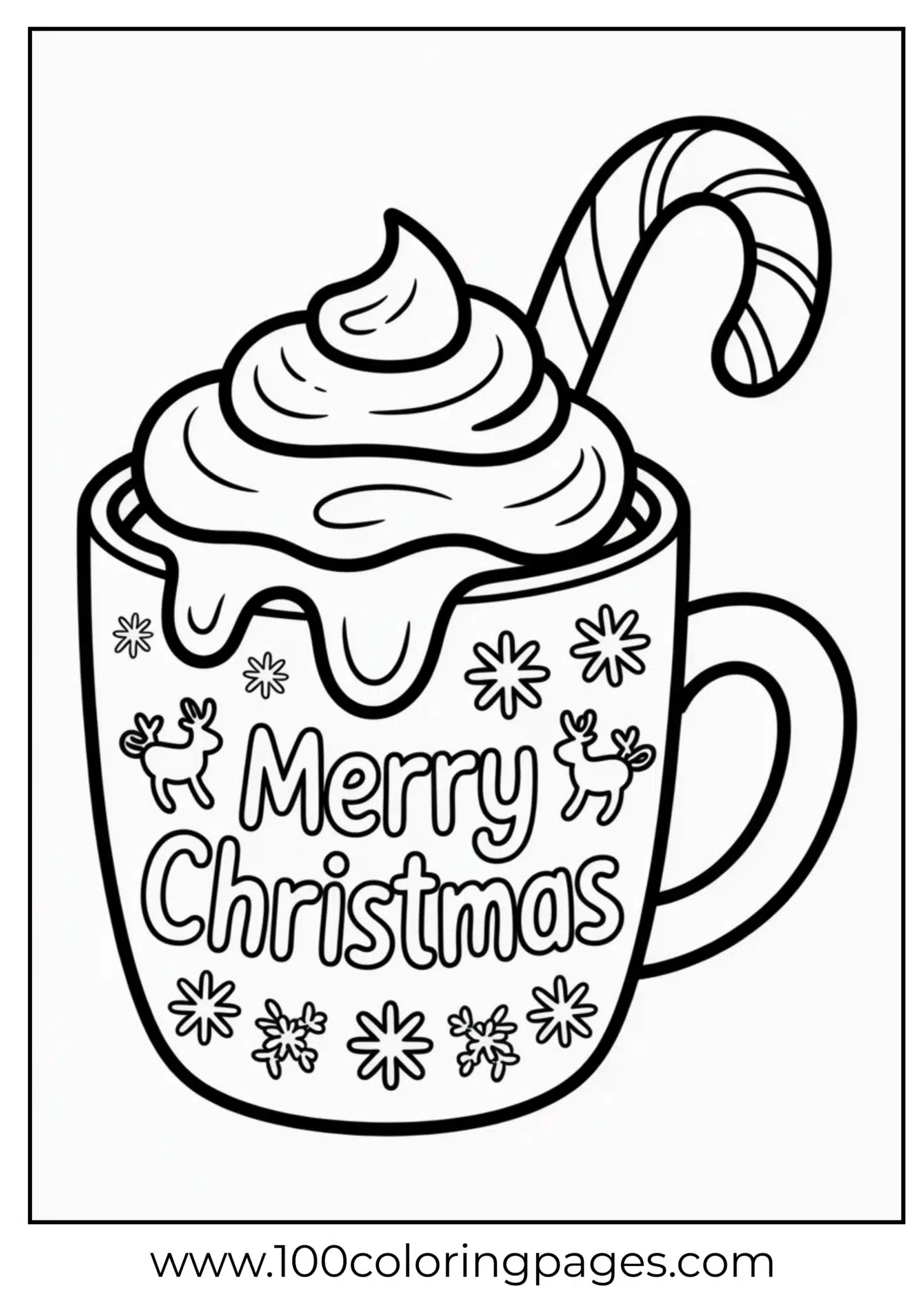 A mug of hot cocoa on Christmas