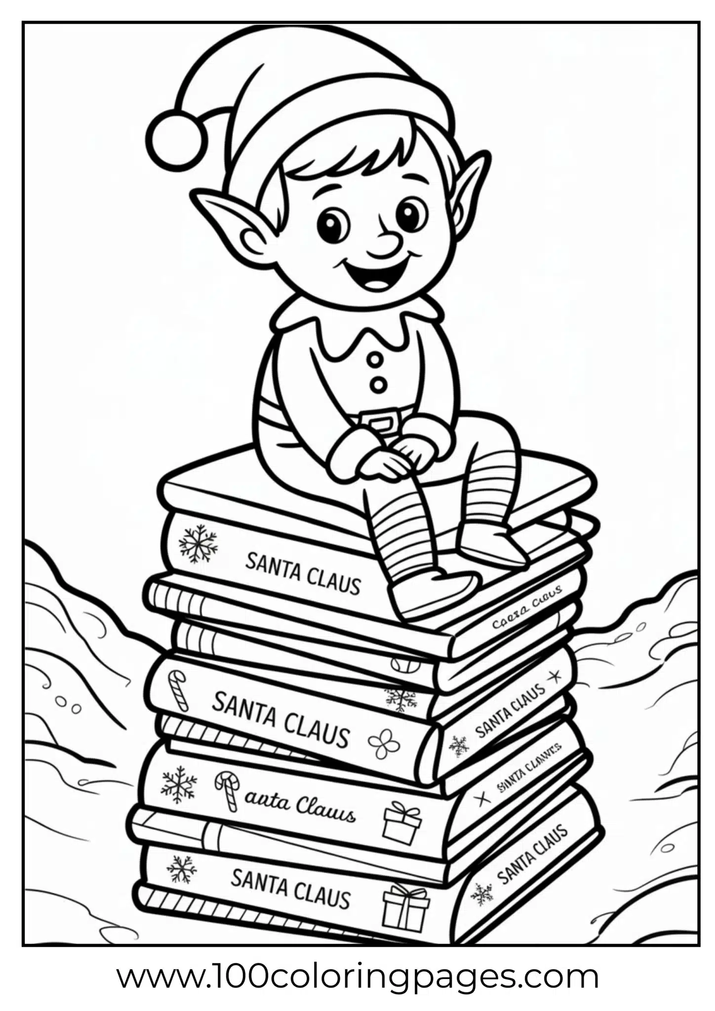 An elf sitting on Santa letters at Christmas