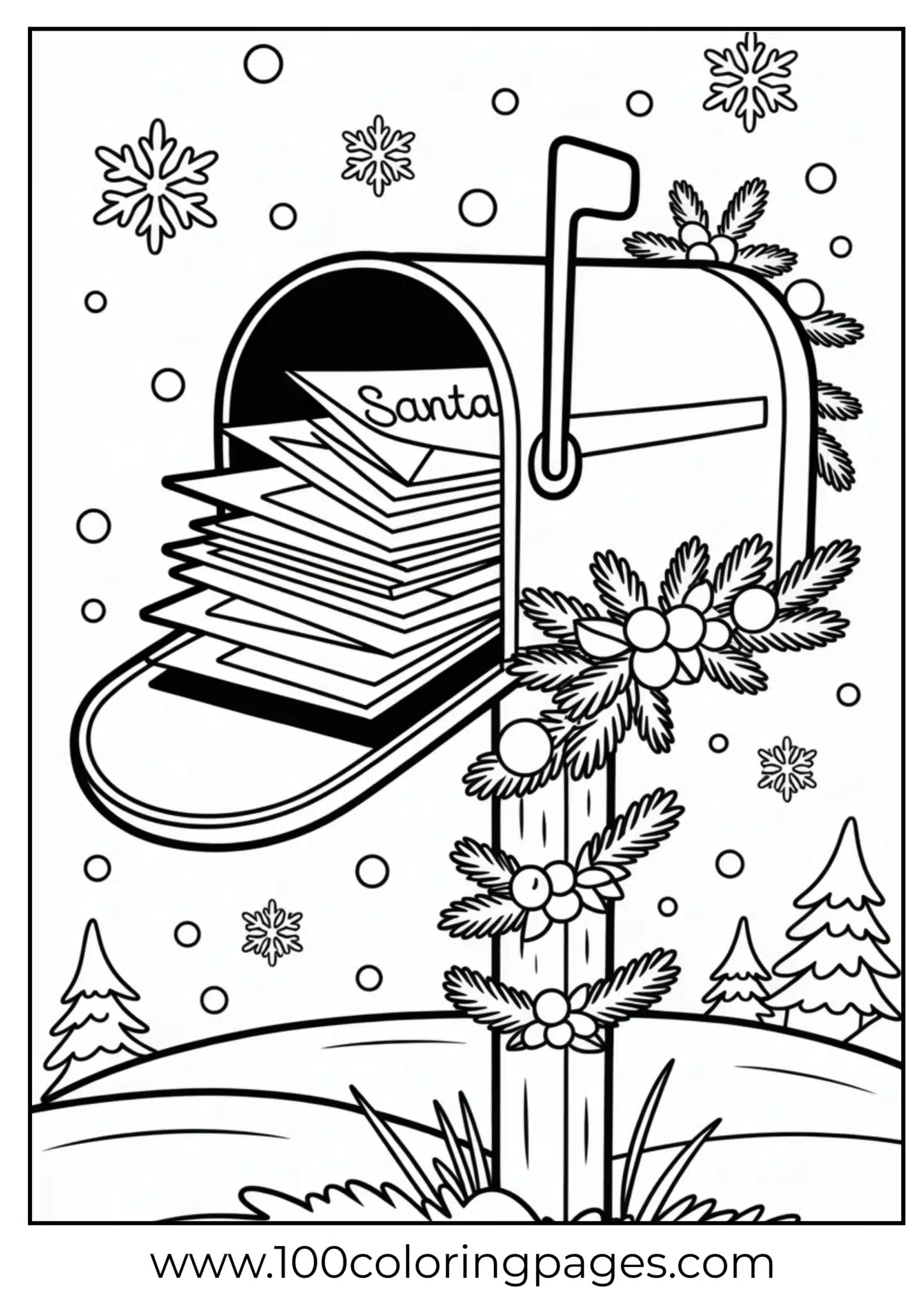 A mailbox filled with Christmas letters
