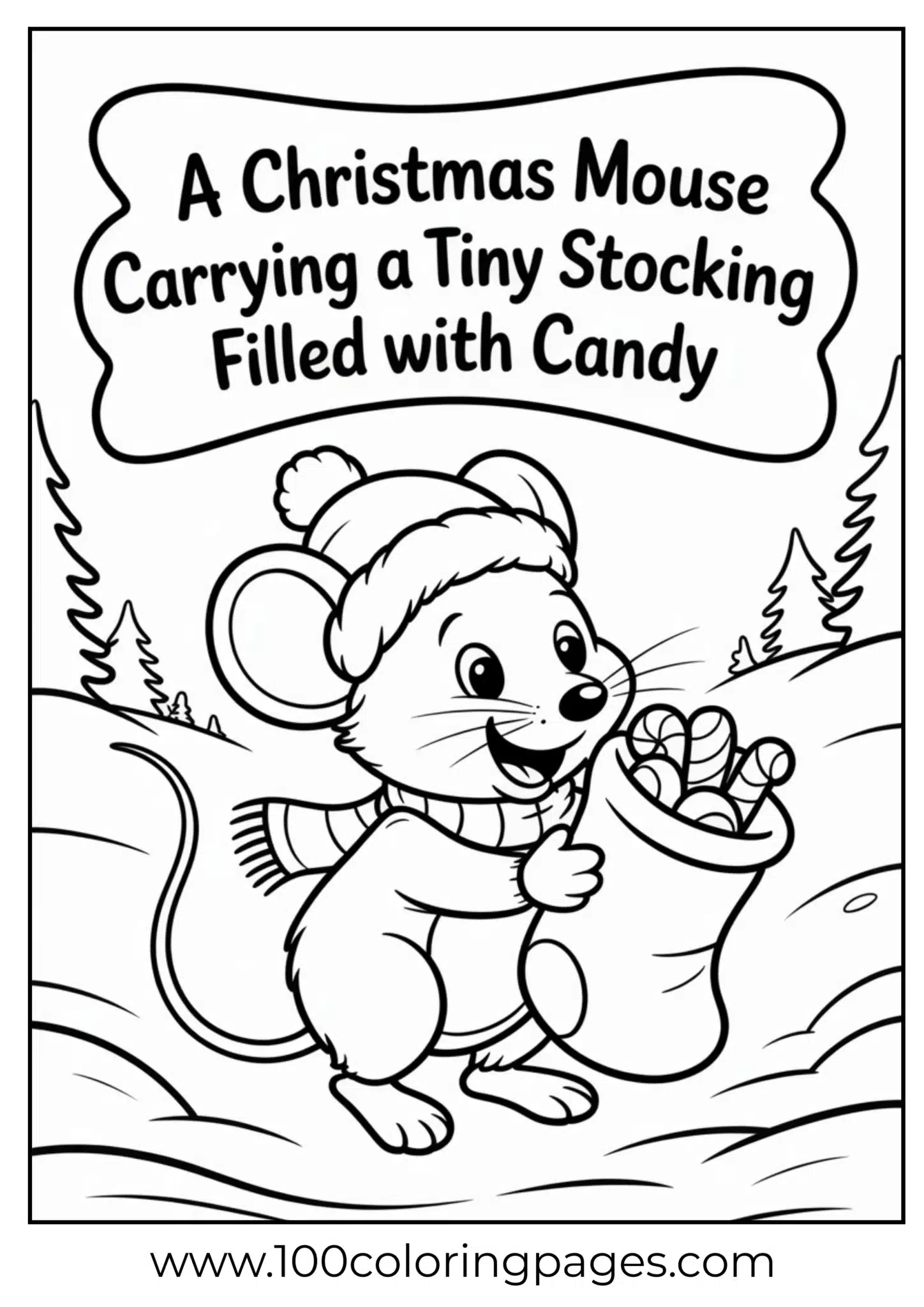 A mouse with stocking on Christmas
