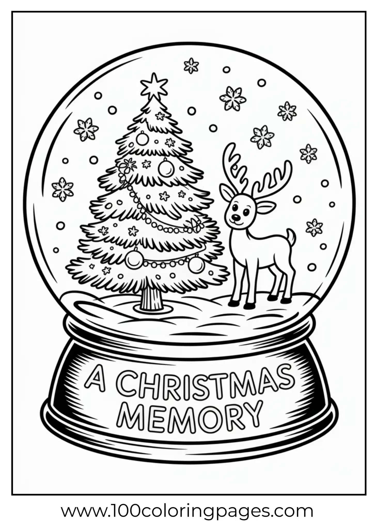 A snow globe with reindeer on Christmas