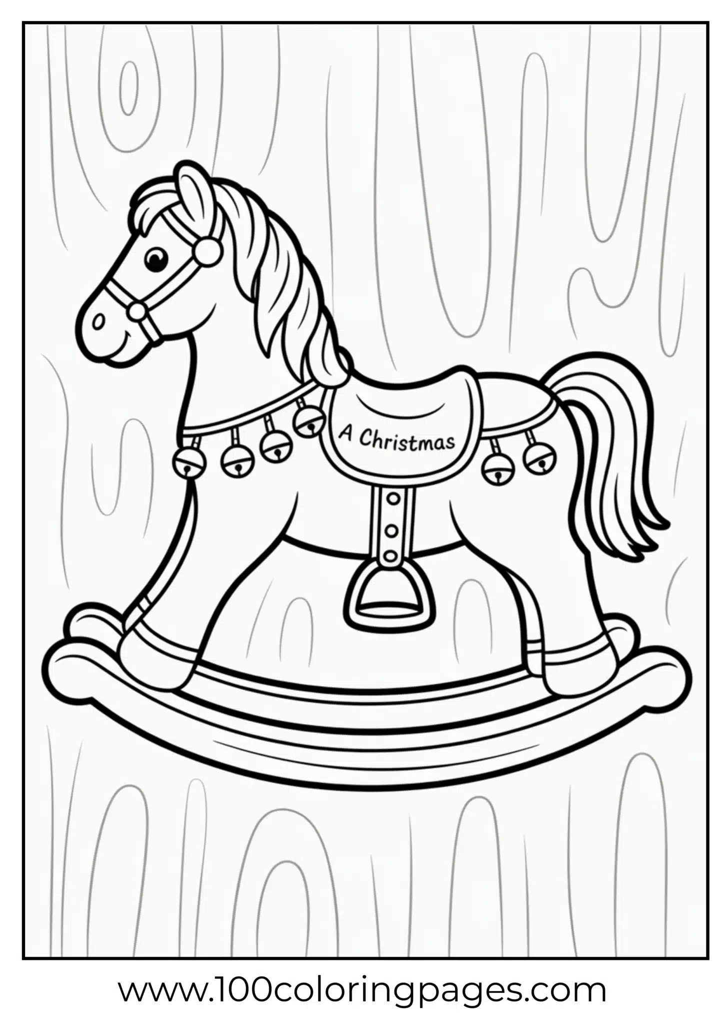 A rocking horse decorated for Christmas