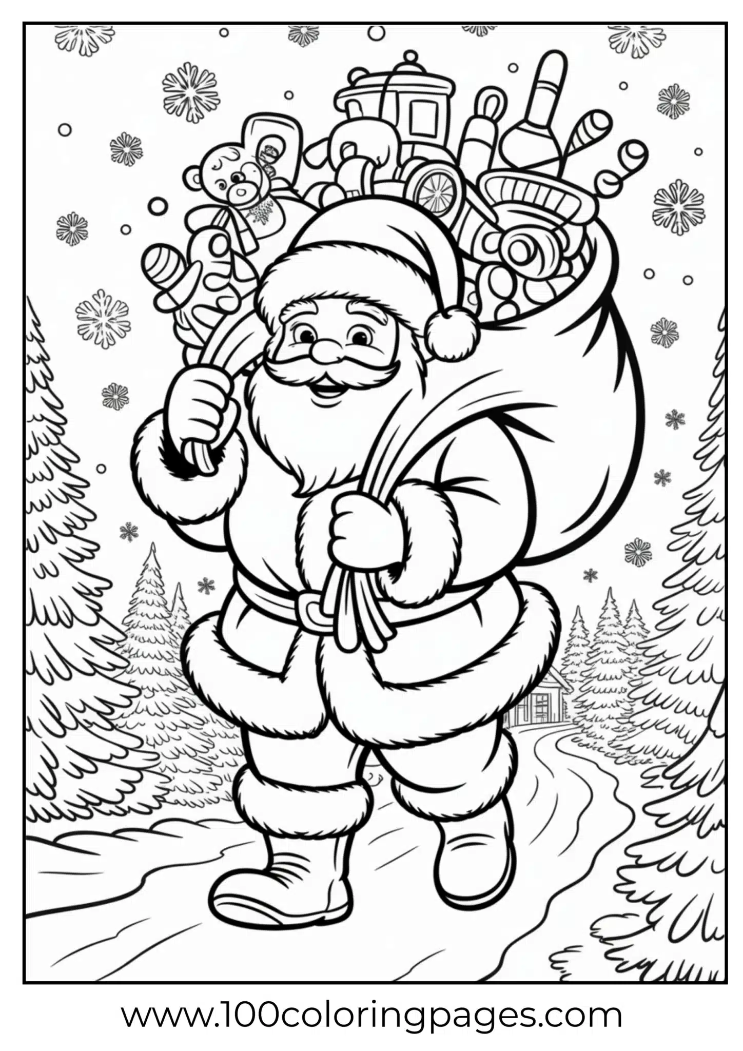 Santa with toy sack on Christmas Eve