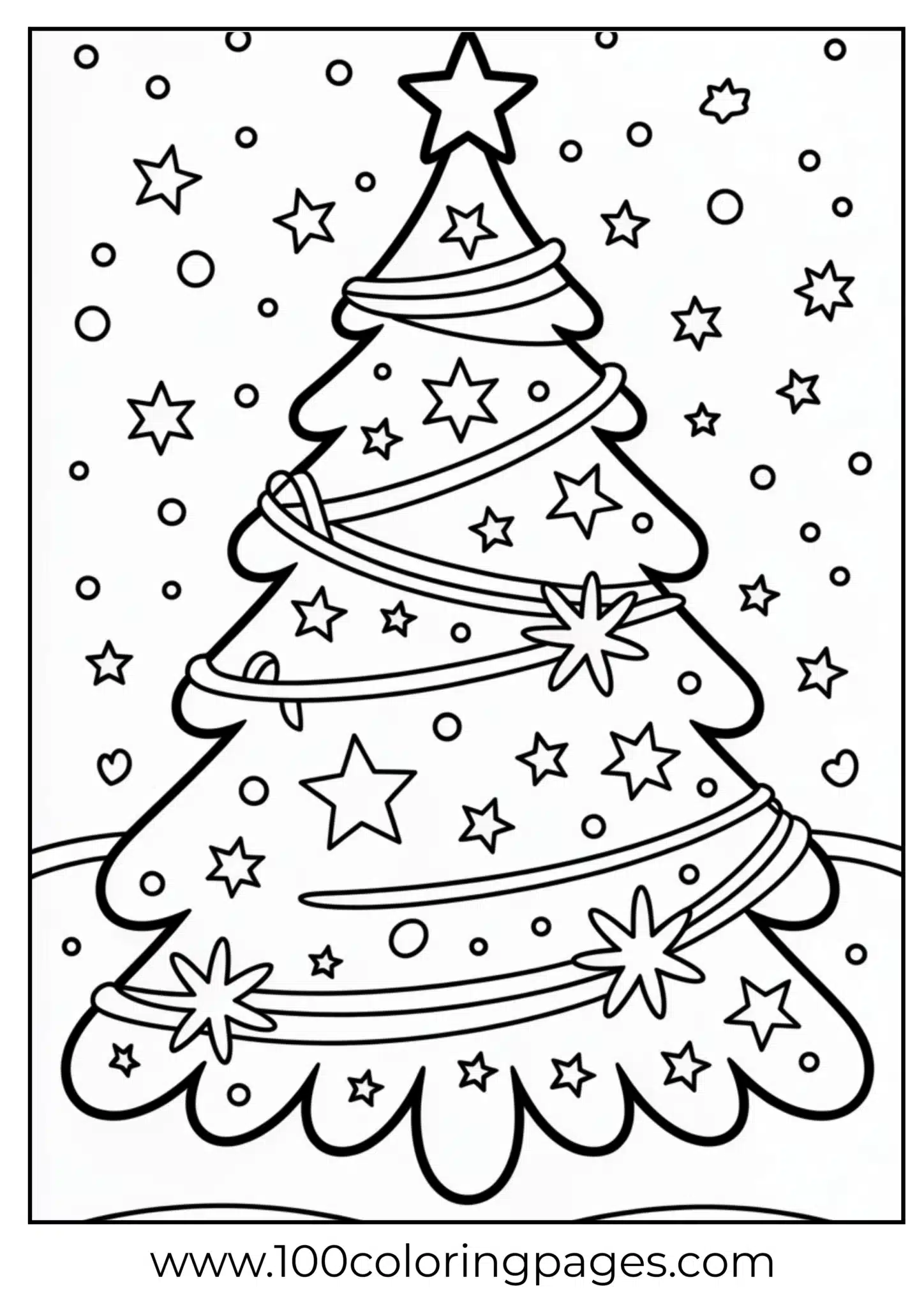 A star-decorated tree on Christmas