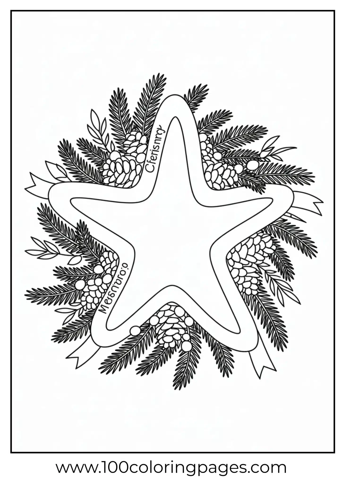 A star-shaped Christmas wreath