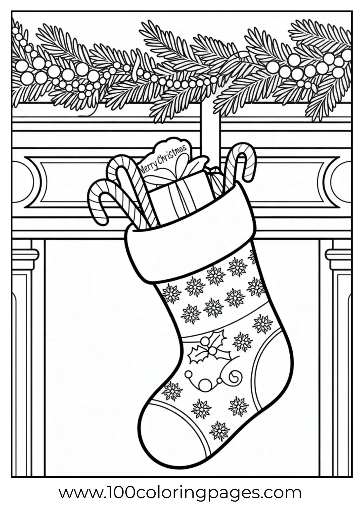 A Christmas stocking filled with candy