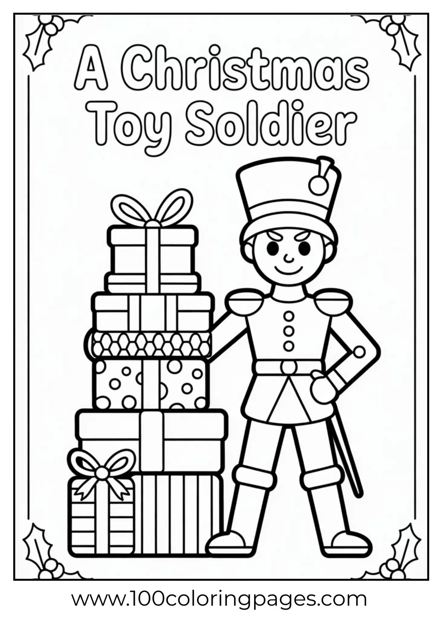 A toy soldier near gifts on Christmas