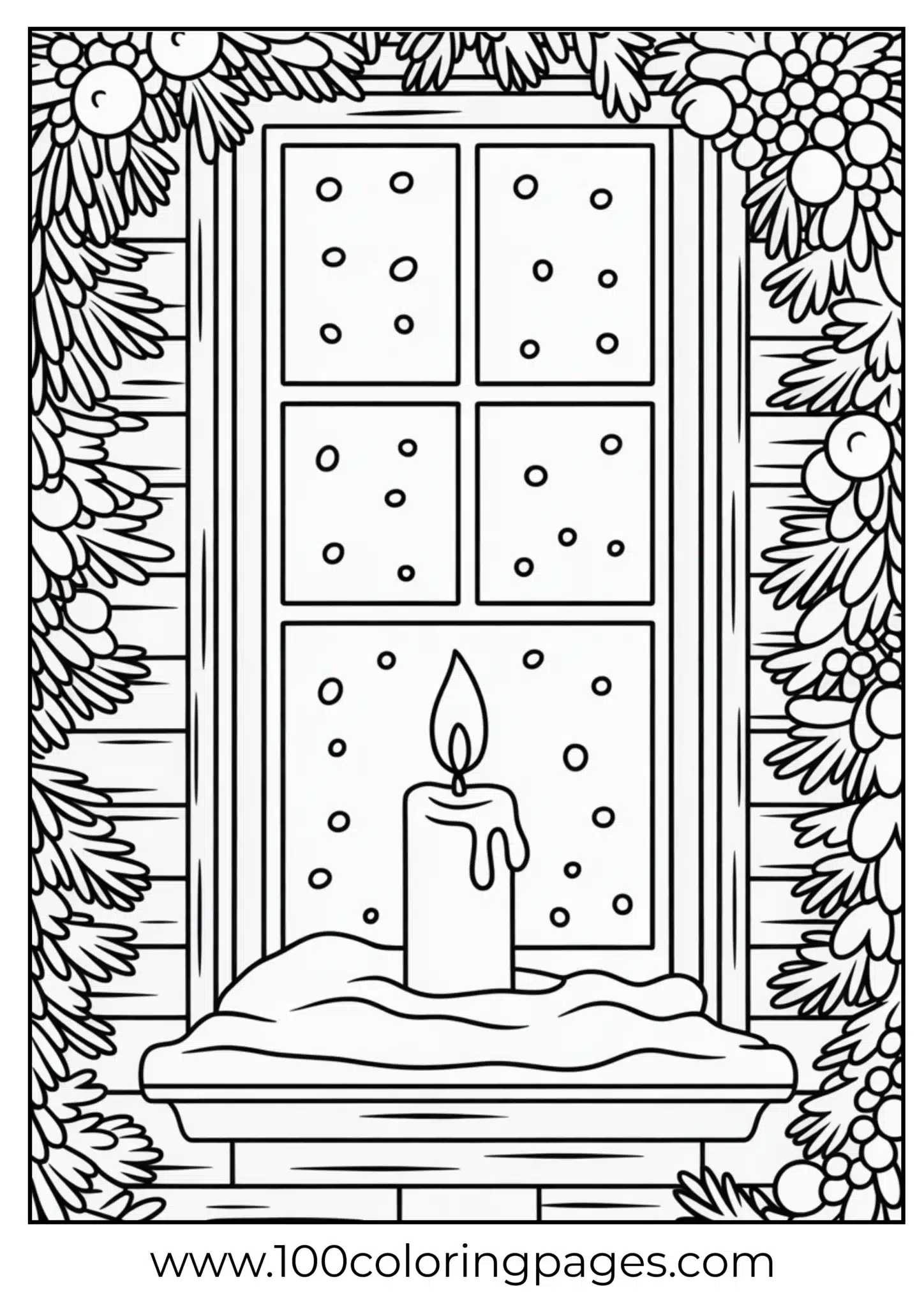 A candle glowing in Christmas window