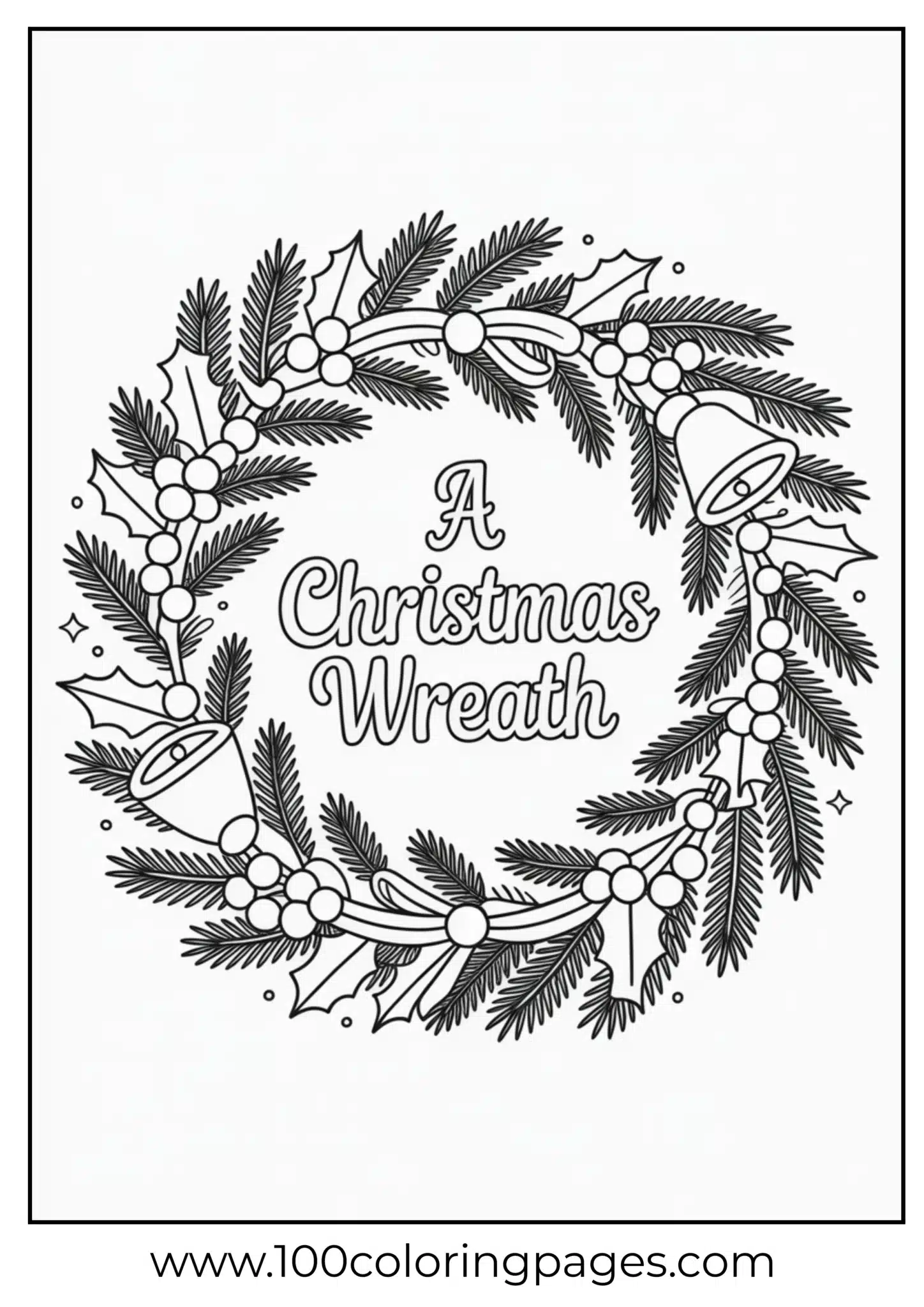 A Christmas wreath with ribbons and bells