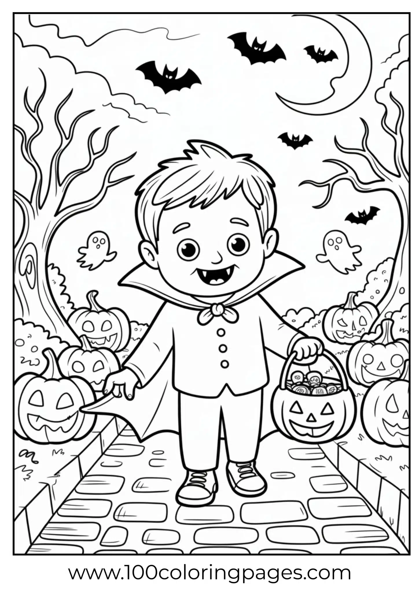 A child dressed as vampire on Halloween