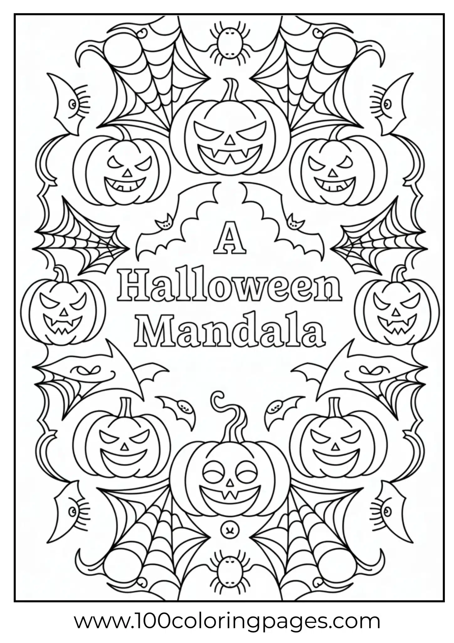 A mandala with Halloween elements