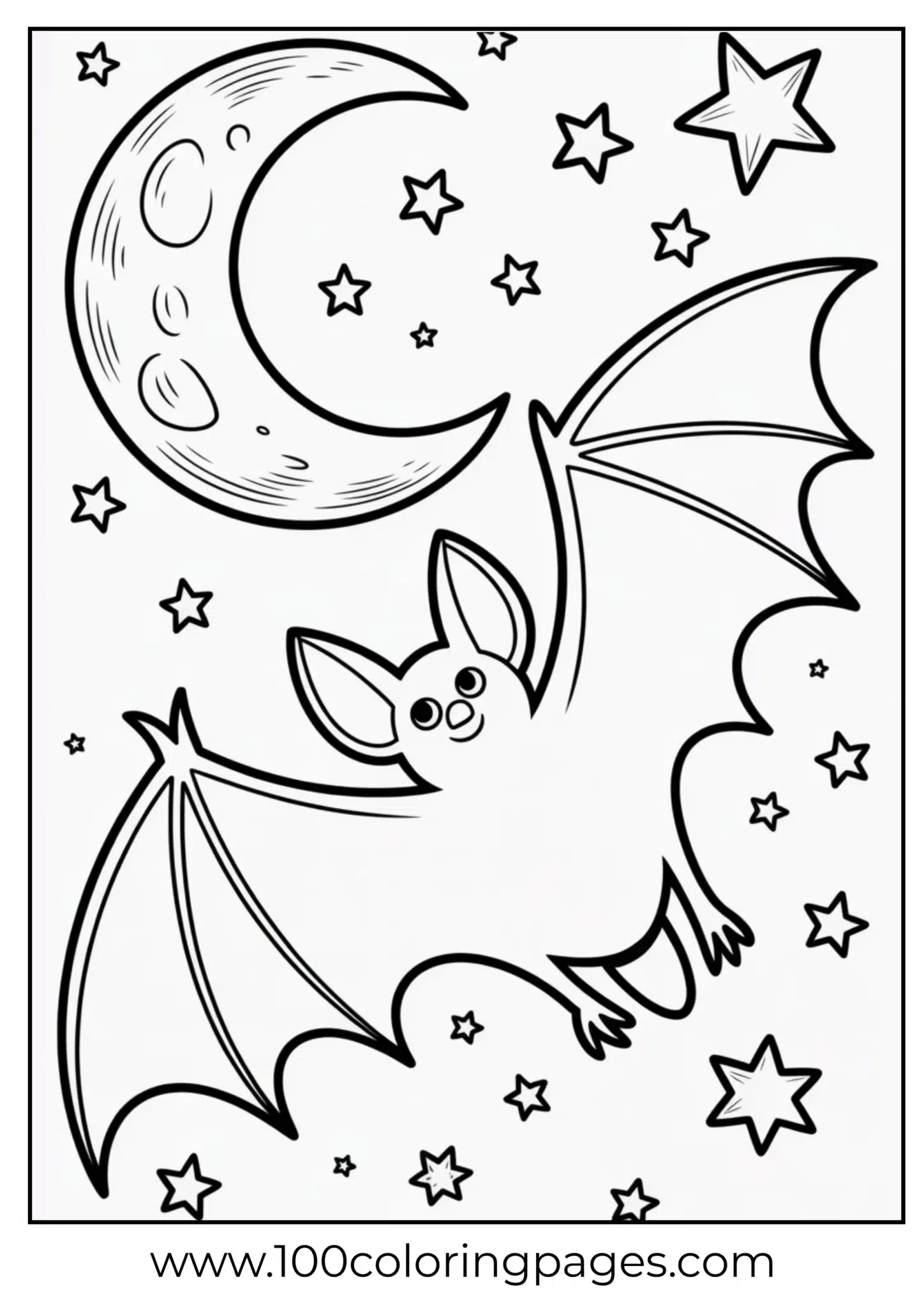 A bat flying on Halloween night
