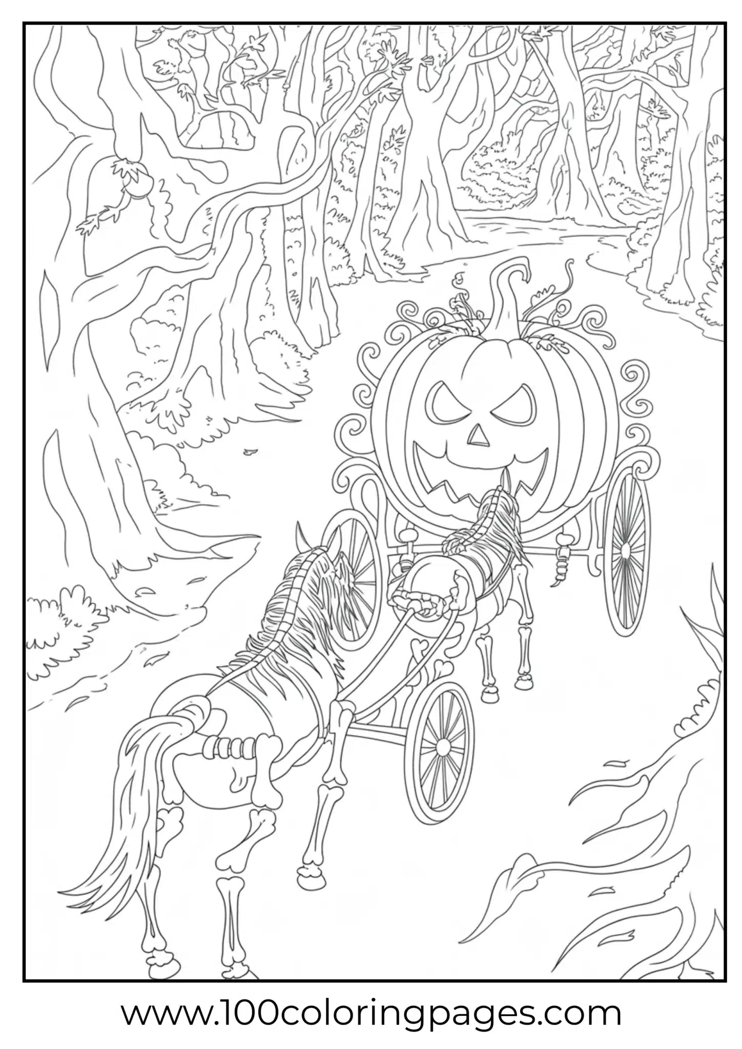 A spooky pumpkin carriage ride on Halloween
