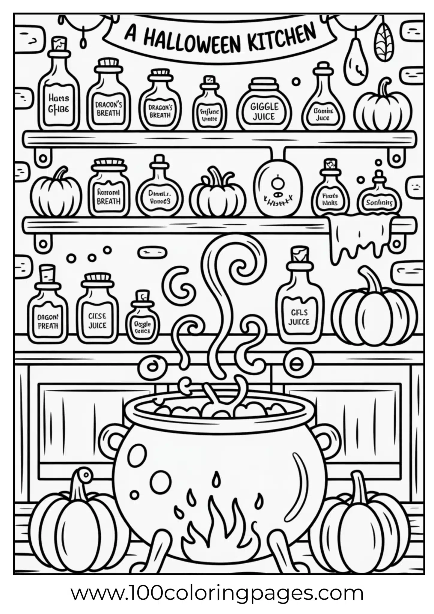 A witch’s kitchen on Halloween night
