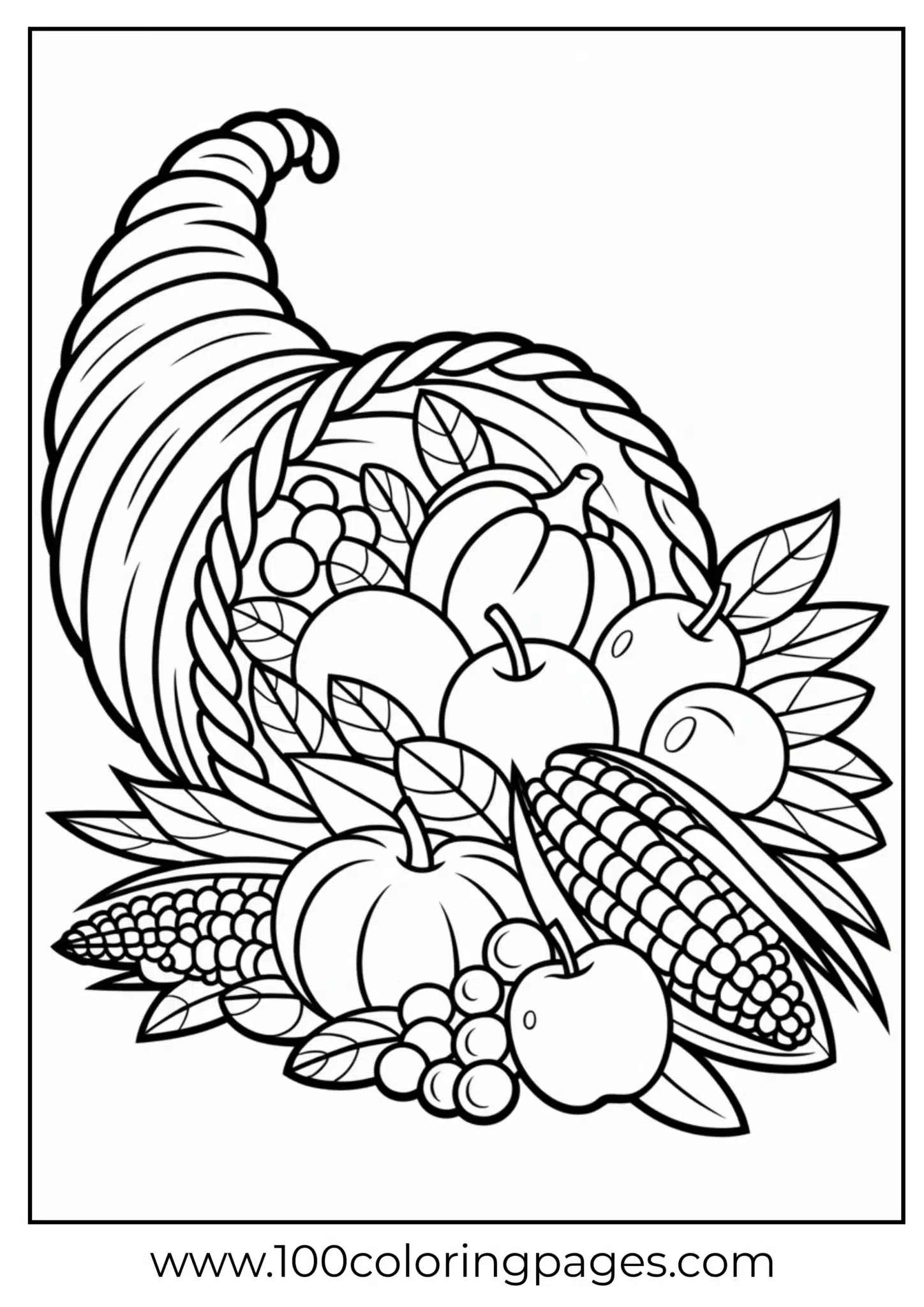 A cornucopia overflowing at Thanksgiving