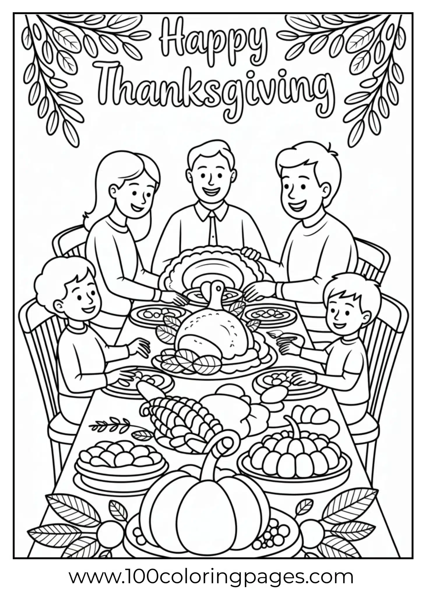 A family sharing Thanksgiving dinner