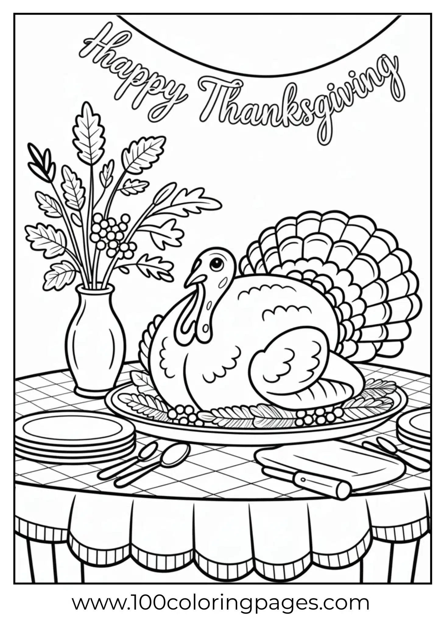 A turkey centerpiece on Thanksgiving table