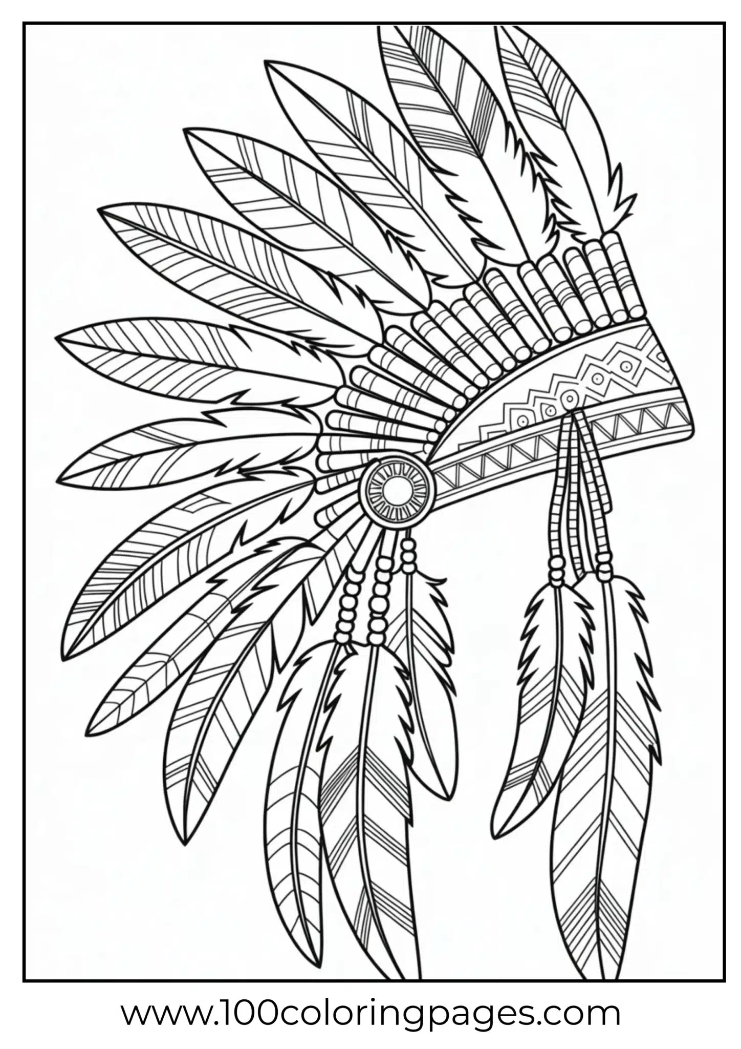 A feather headdress with beadwork for Thanksgiving