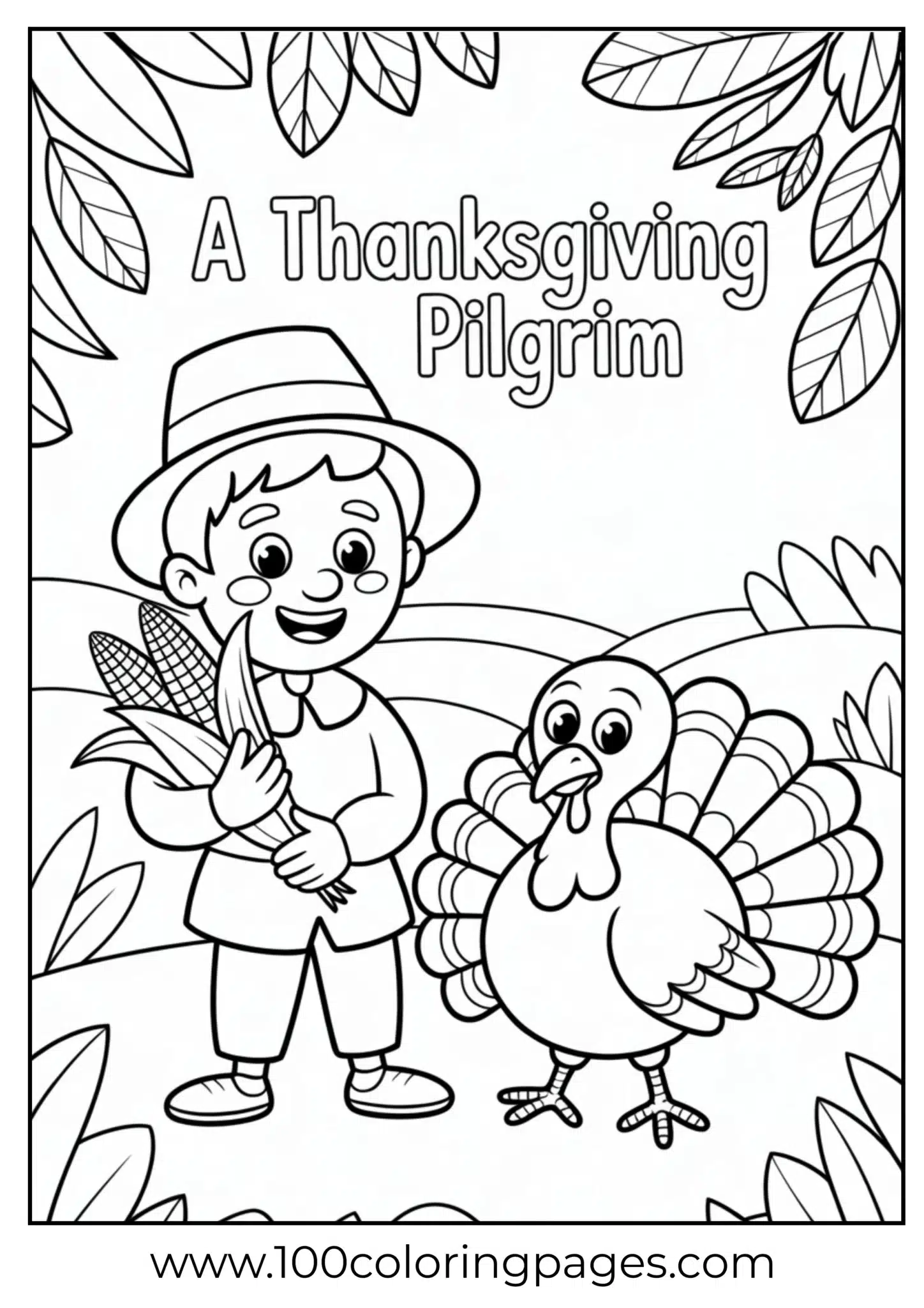 A pilgrim with turkey on Thanksgiving