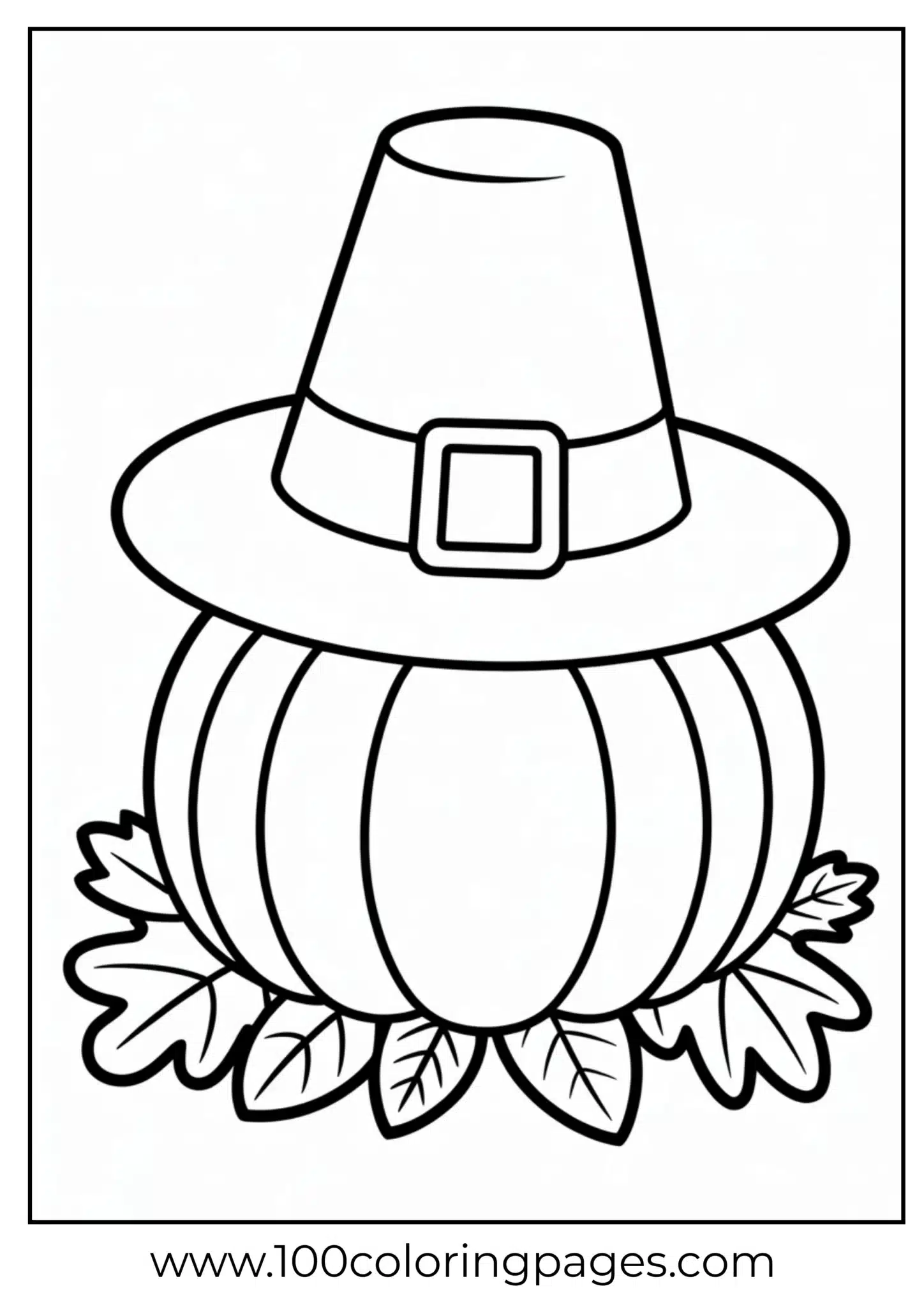 A pilgrim hat on pumpkin at Thanksgiving