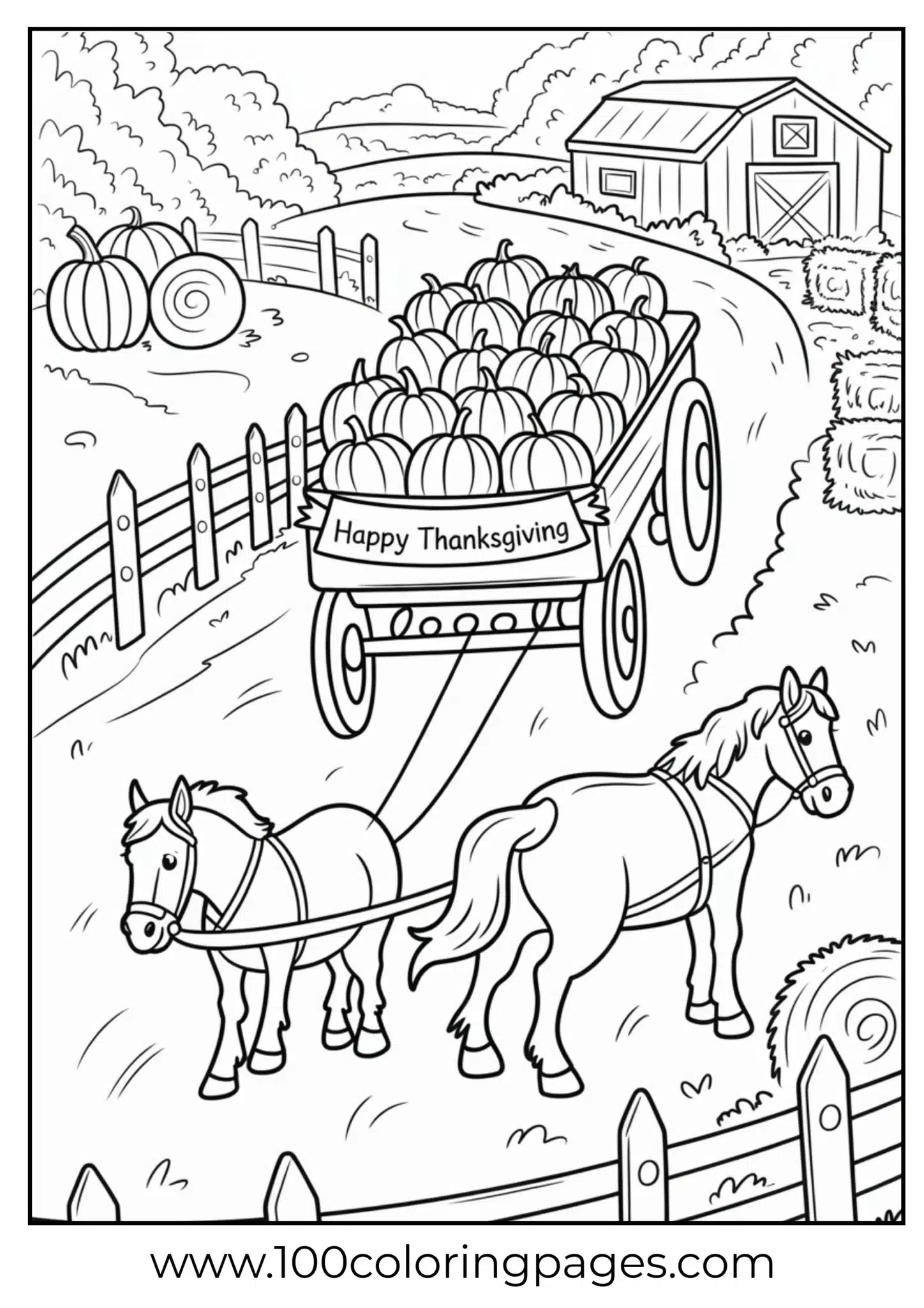 A wagon of pumpkins on Thanksgiving