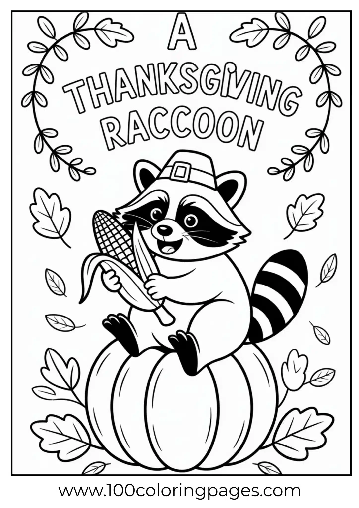 A raccoon eating corn on a pumpkin at Thanksgiving