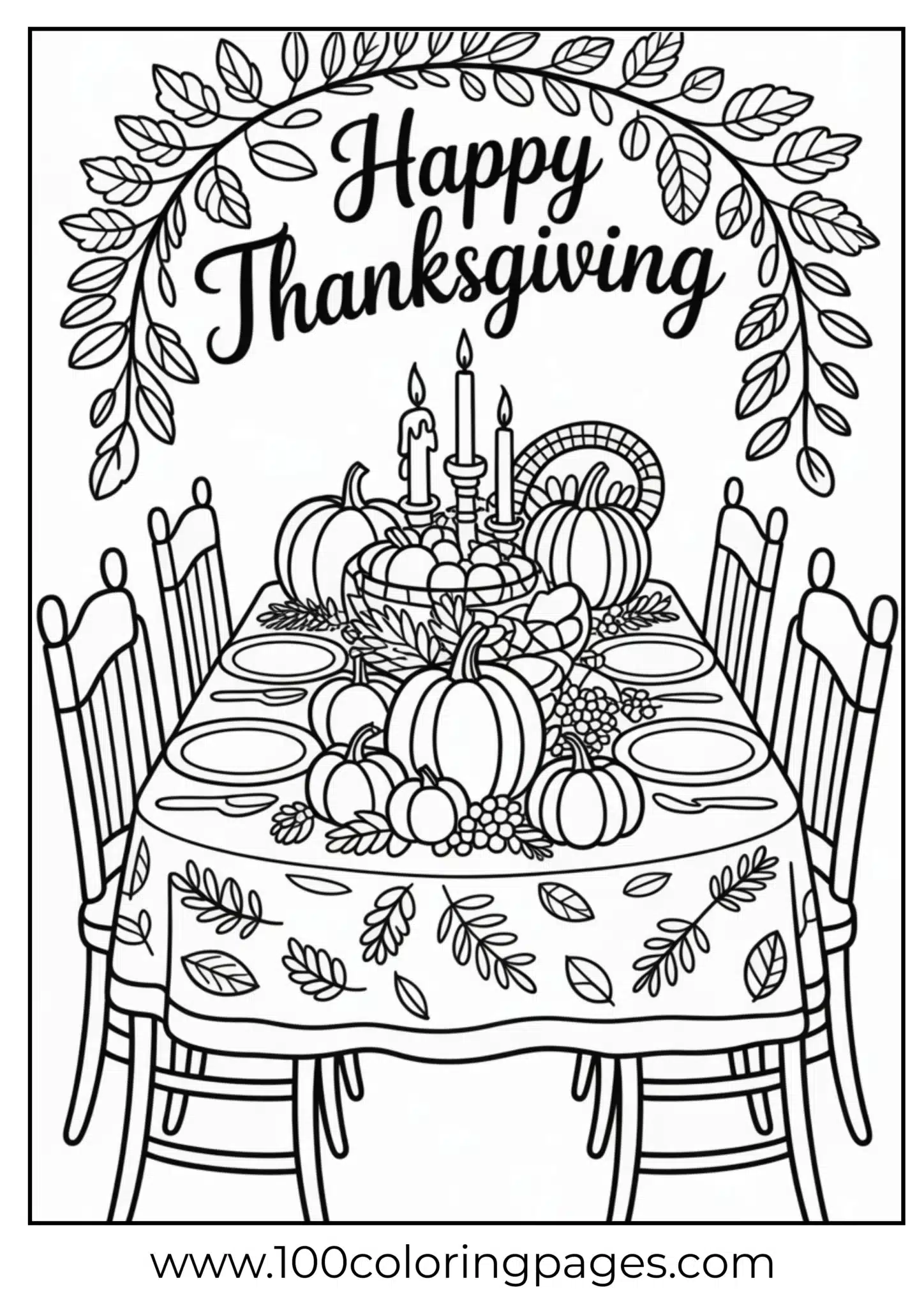 A Thanksgiving table decorated with pumpkins