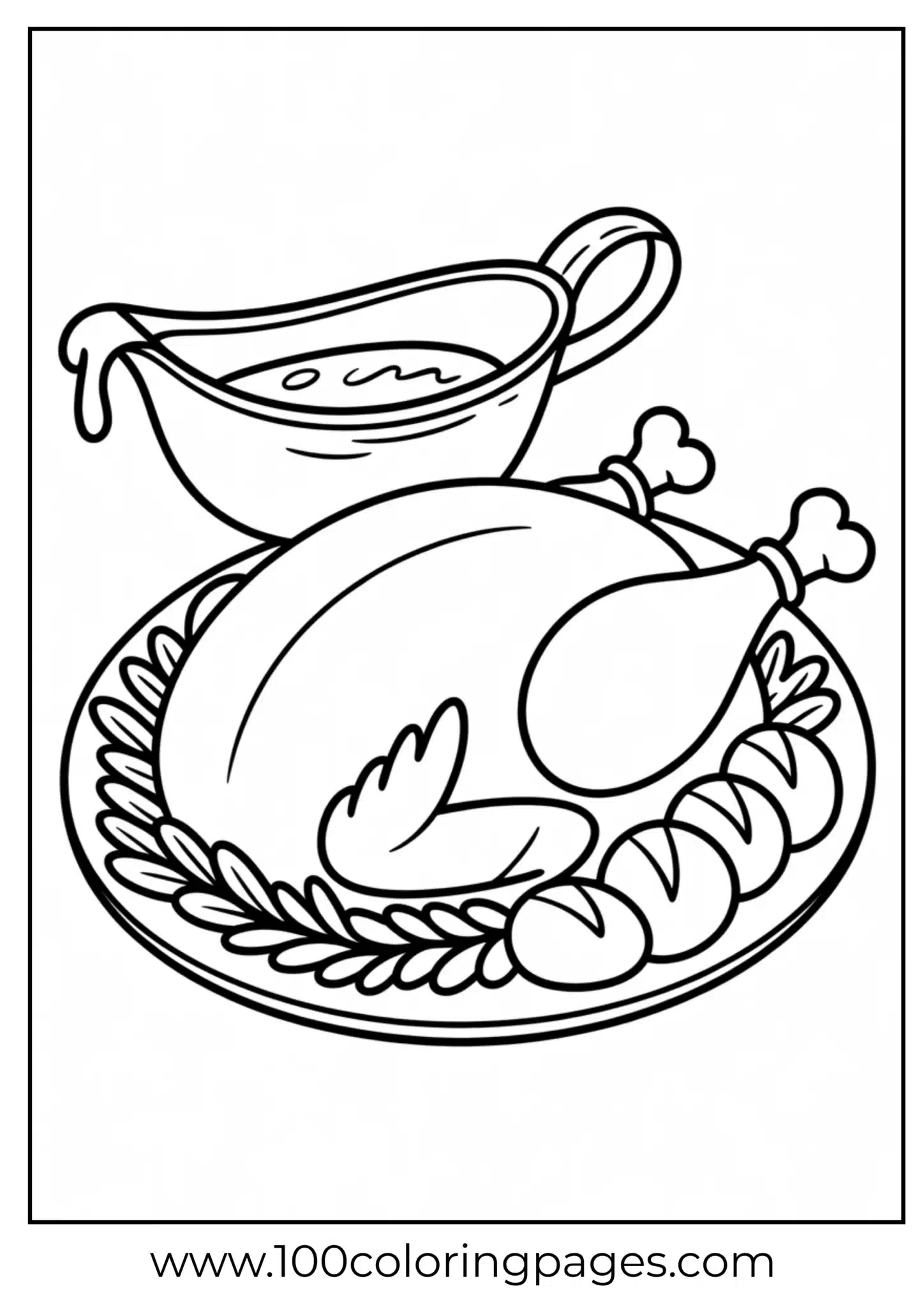 A turkey with bread rolls at Thanksgiving